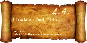 Lindtner Amália névjegykártya